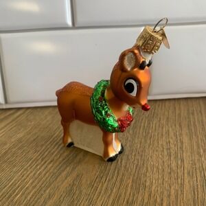 Old World Christmas Rudolph The Red Nosed Reindeer Glass Christmas Ornament